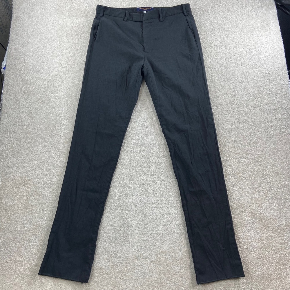 Louis Vuitton Uniforms Cigarette Trousers Mens 50 Black Virgin Wool Portugal